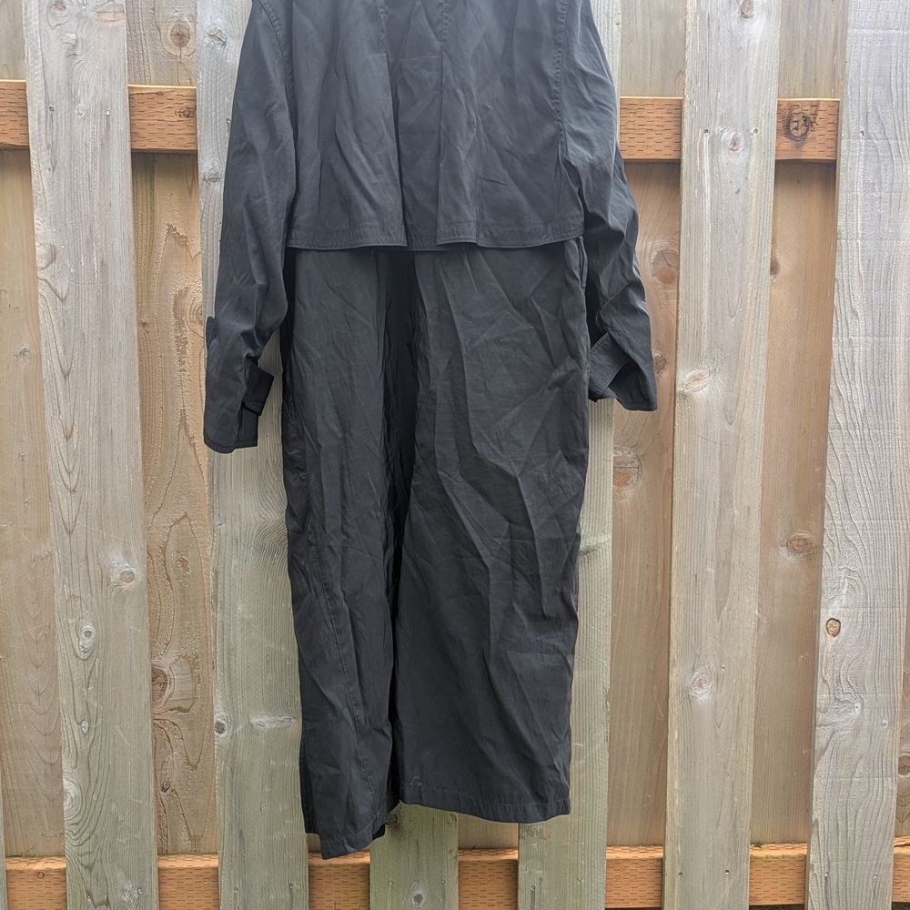 Black Double-Breasted Trench Coat - Picture 3 of 7